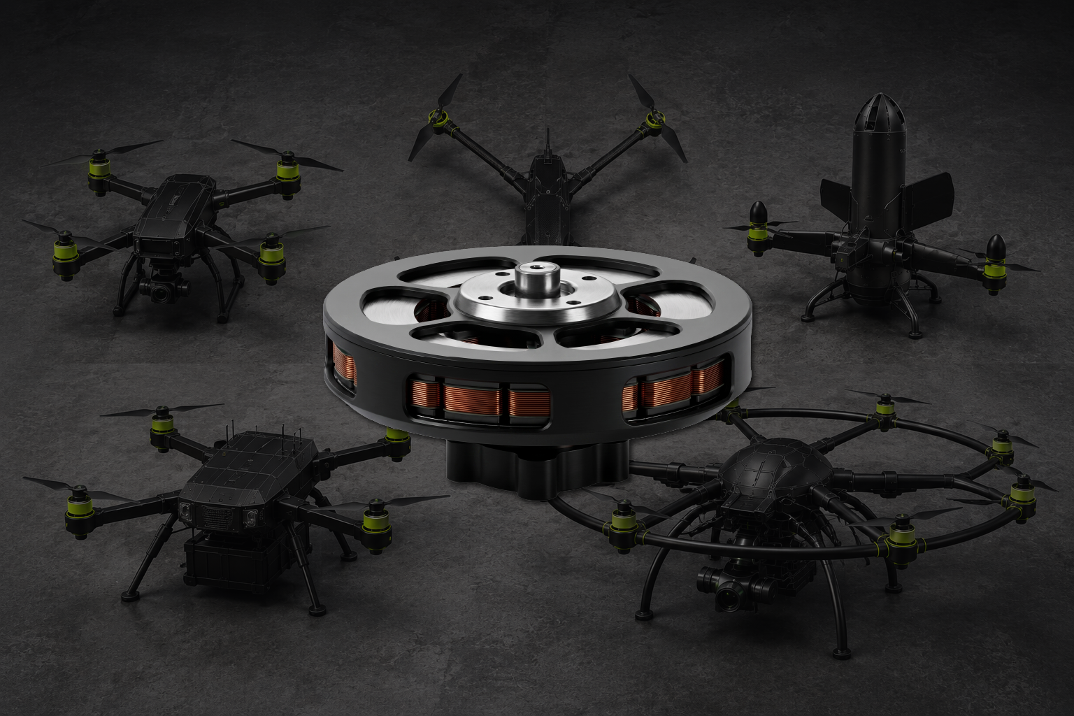 Conifer high-thrust drone propulsion motor