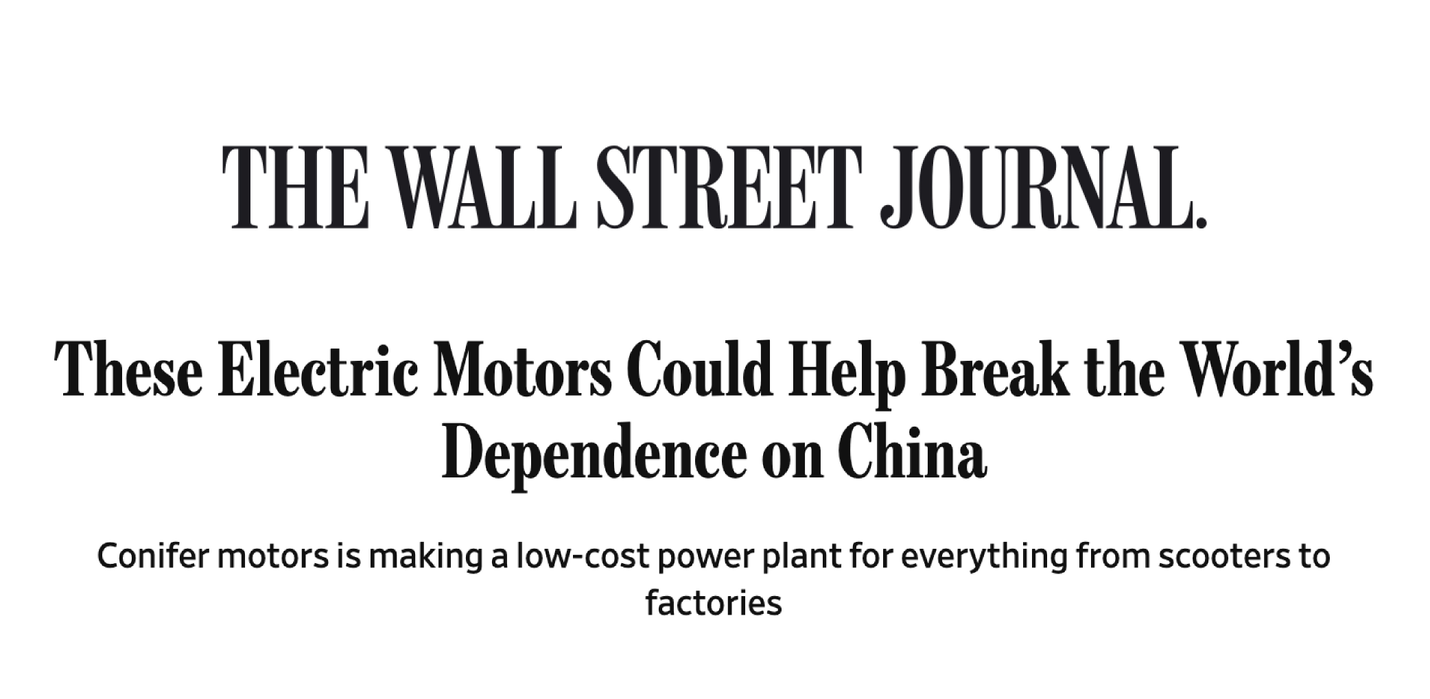 Wall Street Journal coverage of Conifer